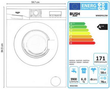Bush WMDF612W measurements and energy rating