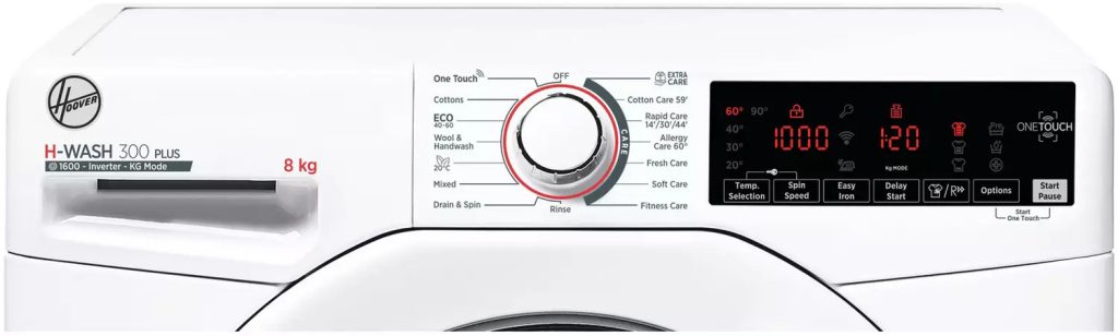 Programs and settings for Hoover H3W68TME Washing Machine