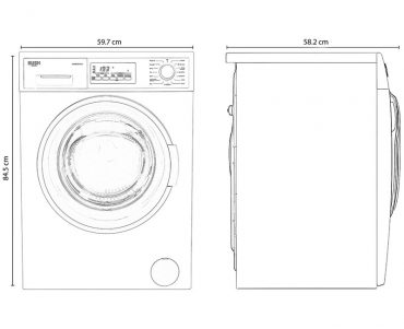 Bush WMDFX1014W washing machine dimensions