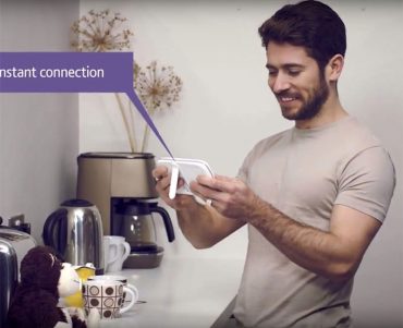 Dad using BT baby monitor