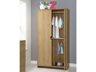 Rocoo wardrobe full of baby clothes in warm oak best price